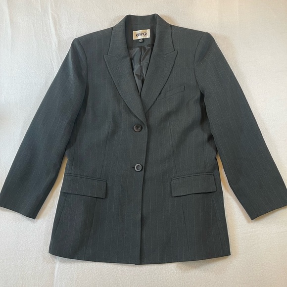 Kasper Charcoal Pinstripe 2-Piece Suit – Size 12 – Classic Career Set - Picture 7 of 11